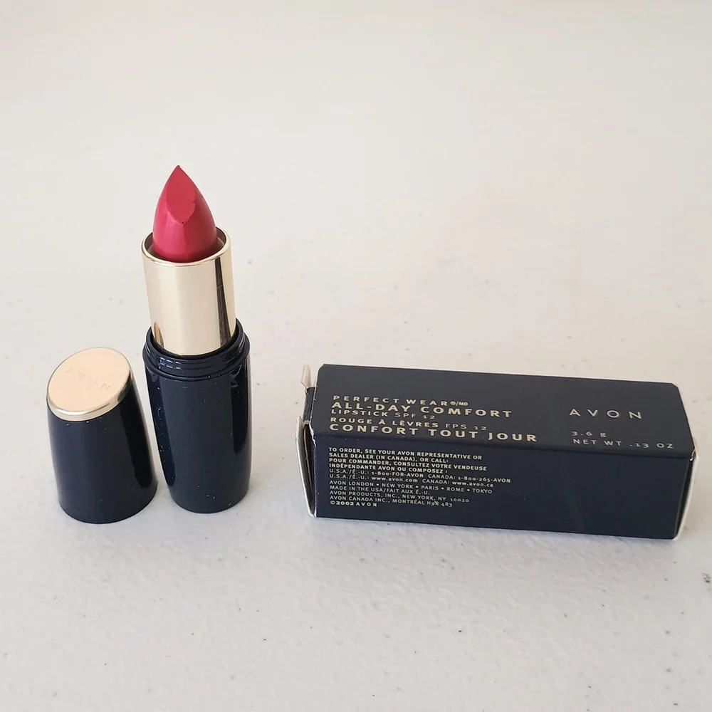 NOS 2002 Avon Perfect Wear All Day Comfort Lipstick SPF12 Perfect Ruby